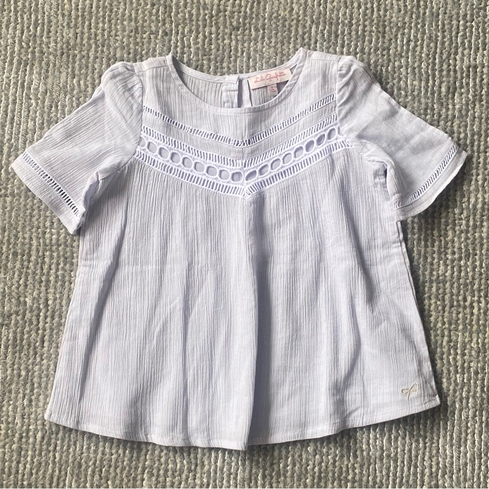 NWOT LILI GAUFRETTE Girls Light Blue Blouse Top - Size 5 years